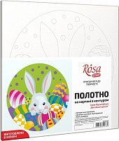 Холст на картоне с контуром Весенний кролик 20х20 см Rosa Start 