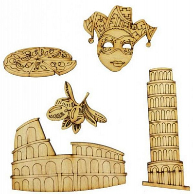 Набор заготовок Италия фанера 5 шт 