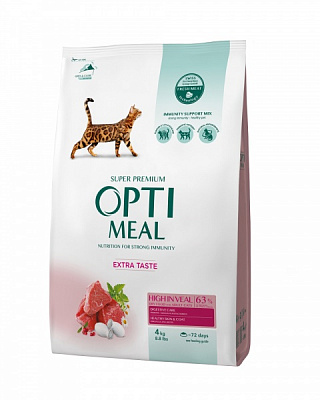 Корм сухой Optimeal Extra Taste телятина 4 кг