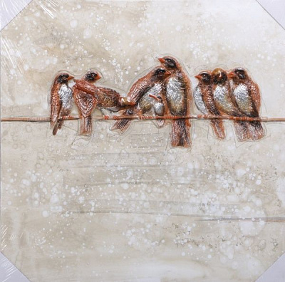 Картина 3D Птички 80x80 см 