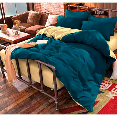 Комплект постельного белья Vanilla Corsair 1,5 бирюзово-желтый Domikus 