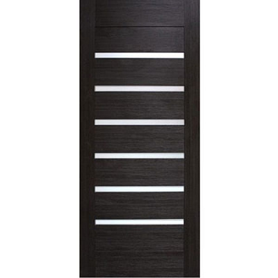 Дверное полотно ОМиС Лагуна с белым стеклом ПГО 800 мм венге