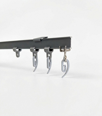 Карниз Karniz plus T-1 одинарний укомплектований 350 см графіт 1 шт.