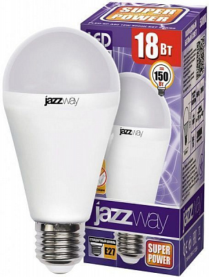 Лампа світлодіодна Jazzway PLED-SP 18 Вт A65 матова E27 175-265 В 5000 К