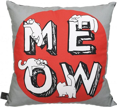 Подушка декоративная 2251952505015 41x41 см красный с серым Simon's Cat 