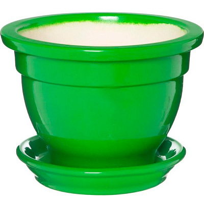 Горшок цветочный Ориана-Запорожкерамика для фиалок зеленый 0.5 л