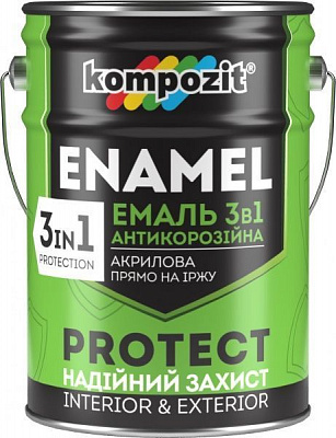 Эмаль Kompozit антикоррозийная 3 в 1 серебристый шелковистый мат 10кг