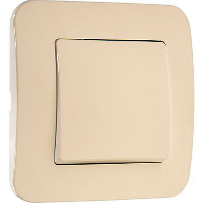 Вимикач одноклавішний Makel Lillium Natural без підсвітки 10 А 250В слонова кістка 55201