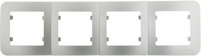 Рамка четырехместная Makel Lillium Natural горизонтальная серебристый