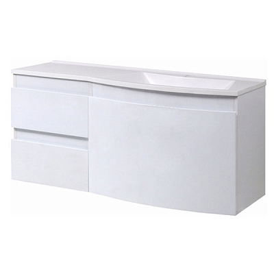 Тумба подвесная Сансервіс Славута под умывальник Славута 120 см правая белая