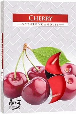 Набір чайних свічок із запахом Вишня 6 шт. Bispol