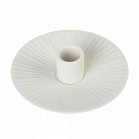 Свічник-тарілка керамічний білий №1 12.3х12.3х3.5 см