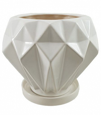 Горщик керамічний Резон Блават круглий 1,2 л білий (Р283біл)