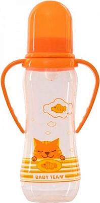 Бутылка Baby Team с ручками и силиконовой соской 250мл 0+ Baby Team 1411