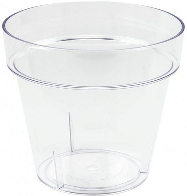 Горщик пластиковий Prosperplast Cube круглий 0,6л прозорий (71958)