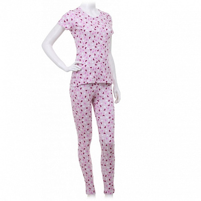 Піжама жіноча Flis clothes Серденько р. M рожевий із малюнком