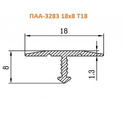 Порожек алюминиевый декоративный Т-подібний АЛЮПРО скрытый крепеж 18x2710 мм рустик паркетный 