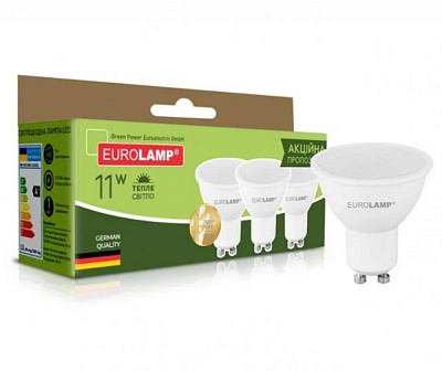 Лампа светодиодная Eurolamp 11 Вт MR16 матовая GU10 175 В 3000 К MLP-LED-SMD-11103(3)