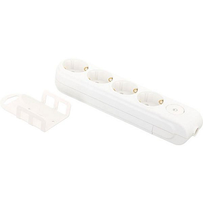 Колодка Makel с защитными шторками с заземлением 4 гн. белый N4310000 