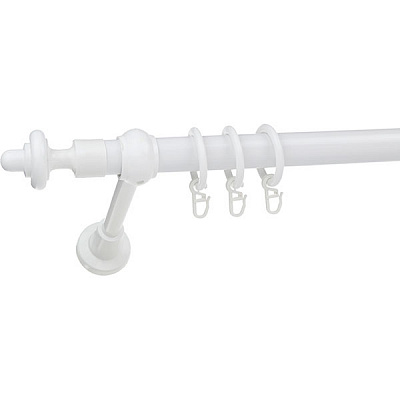 Карниз ОМіС одинарний укомплектований d28 мм 160 см білий