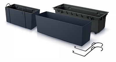 Ящик балконный с креплением PRP URBI CASE навесной 400 мм антрацит (74987-433) 