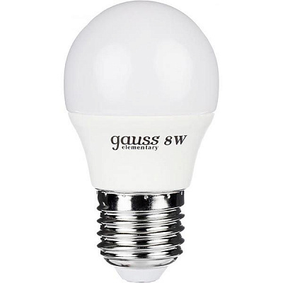 Лампа светодиодная Gauss Elementary 8 Вт G45 матовая E27 220 В 4100 К 53228 