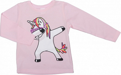 Футболка для девочек Luna Kids с принтом Dabbing Unicorn р.110 розовый 