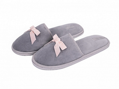 Капці домашні Twins HS-OZ велюрові з бантом р.40 сірий