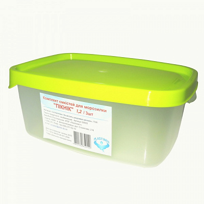 Набір ємностей для морозильної камери PLASTIMIR ПIКНIК 3х1,2 л 3 шт Поліпласт