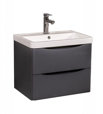 Тумба подвесная Aqua Rodos Vista графит с умывальником Bar 60 см