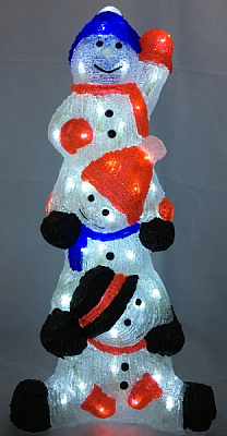 Декоративна фігура Euro Lucky Trading три сніговички світлодіодна (LED) 59 см