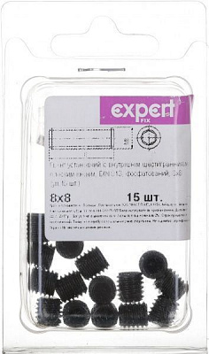 Винт метрический DIN913 8x8 мм 15 шт. Expert Fix