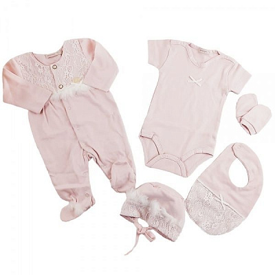 Комплект для новорожденных CASSIOPE 426279 5 предметов розовый р.56 