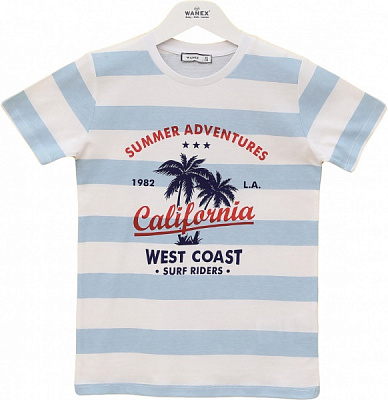 Футболка для хлопчиків Wanex 15571 р.128 блакитний