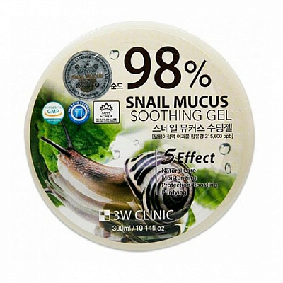 Гель для умывания 3W Clinic для лица и тела Snail Mucus Soothing Gel 300 мл