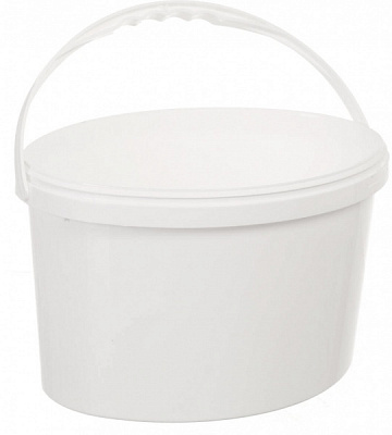 Ведро Poliplast овальное с пластиковой ручкой (пищевой пластик) 10 л белый 