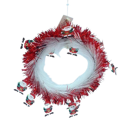 Венок новогодний искусственная хвоя красный (2308-3573) d200 мм