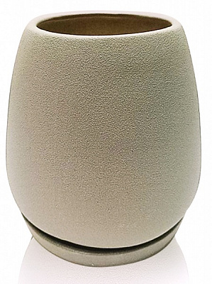 Горщик керамічний Eterna 203-14 світло-сірий матовий13,5x13,5x14 см овальний 2 л світло-сірий матовий