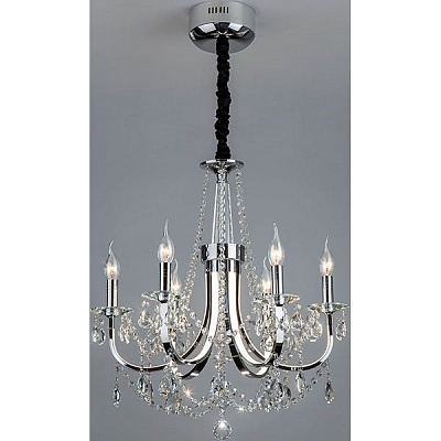 Люстра підвісна Strotskis Tefia пульт ДК LED 27 Вт 6x60 Вт E14 хром 423/6