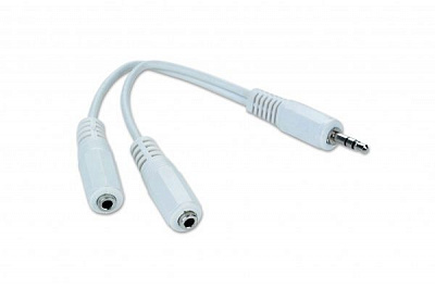 Кабель Cablexpert mini-jack 3,5 мм 0,1 м черный (CCA-415-0.1M) стерео аудио M/F 2х3.5мм, переходник 