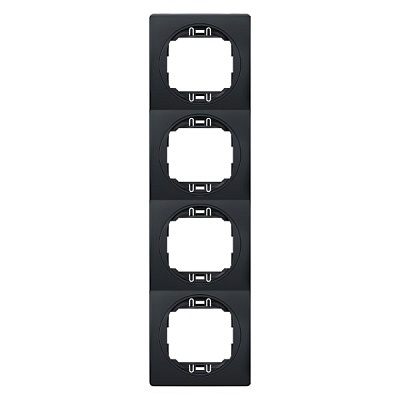 Рамка чотиримісна Aling-Conel Eon вертикальна матовий чорний E6714.EE