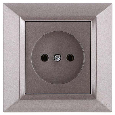 Розетка без заземлення UP! (Underprice) Vesta сірий металік