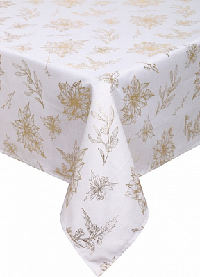 Скатерть Noel 140x180 см белый с золотым Luna 