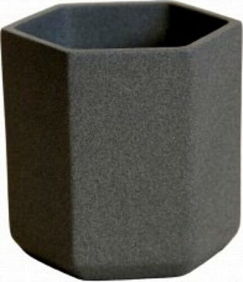 Кашпо для сукулентів №7 керамічне крихта фігурний 0,35 л чорний (074-7-003)