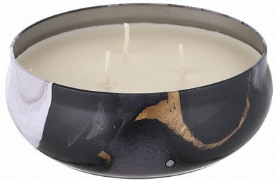 Свічка у металевій банці Марбл чорна 13,4x5 см