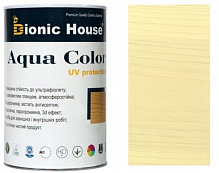 Лазурь Bionic House лессирующая универсальная Aqua Color UV protect слоновая кость шелковистый мат 0,8 л