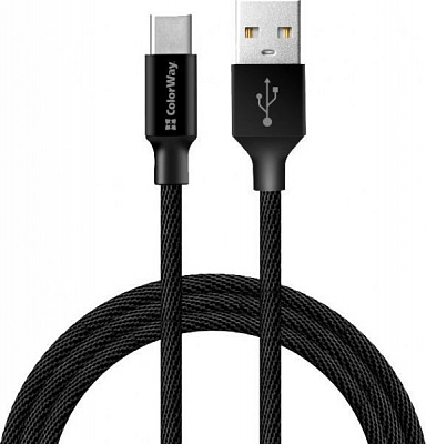 Кабель ColorWay USB - Type-C 2.4А 2 м черный 