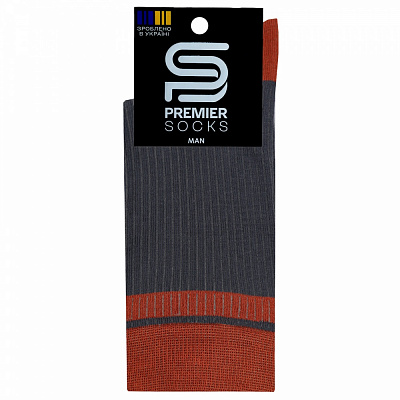 Носки мужские Premier Socks в рубчик р.25 темно-серый