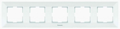 Рамка пятиместная Panasonic Arkedia Slim горизонтальная белый 480500135