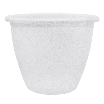 Кашпо пластикове Алеана Верона круглий 15л білий із сірим (112012)